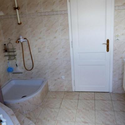 Salle de bain avec baignoire et douche